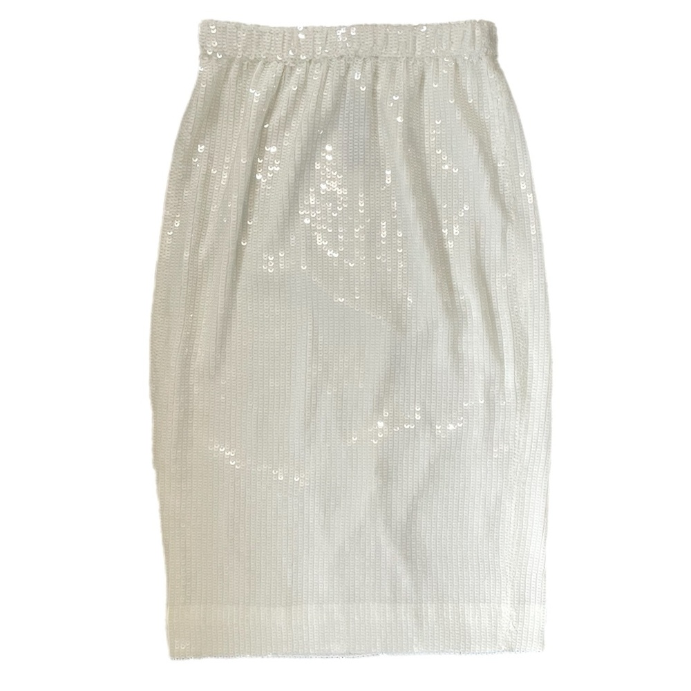 Jcrew Collection NWT White sequin midi skirt mermaidcore bridal formal XS